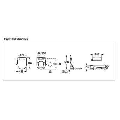 Крышка биде ROCA MULTICLEAN ADVANCE ROUND