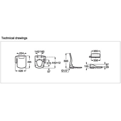 Крышка биде ROCA MULTICLEAN ADVANCE SQUARE