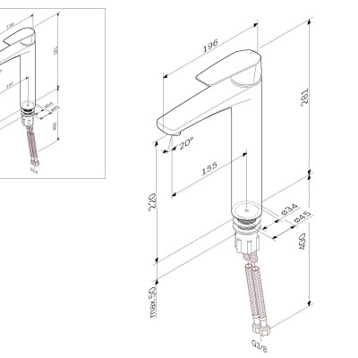 Смеситель для умывальника высокий AM.PM Gem (F90E92000)