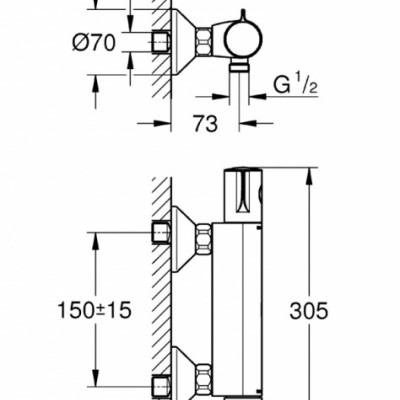 Термостат для душа Grohe Grohtherm 800 (34558000)