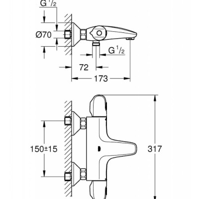 Термостат для ванны Grohe Grohtherm 1000 (34155003)