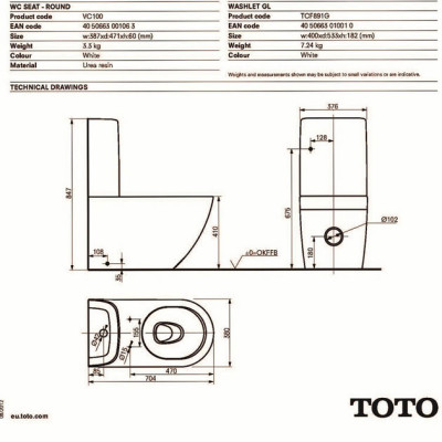 Унитаз напольный TOTO NC CW761Y